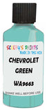 Detail brush applying Green Solid to a small door scratch on an Chevrolet Trucks, clean OEM finish