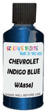 Detail brush applying Blue Metallic to a small door scratch on an Chevrolet Tracker, clean OEM finish