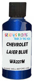 Detail brush applying Blue Metallic to a small door scratch on an Chevrolet Equinox, clean OEM finish