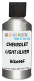 Detail brush applying Silver Metallic to a small door scratch on an Chevrolet Cruze, clean OEM finish