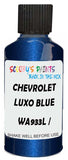 Detail brush applying Blue Metallic to a small door scratch on an Chevrolet Captiva Sport, clean OEM finish