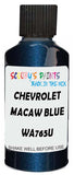 Detail brush applying Blue Metallic to a small door scratch on an Chevrolet Tornado, clean OEM finish