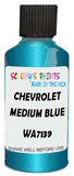 Detail brush applying Blue Metallic to a small door scratch on an Chevrolet Corvette, clean OEM finish