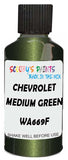Detail brush applying Green Metallic to a small door scratch on an Chevrolet Tracker, clean OEM finish