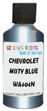 Detail brush applying Blue Metallic to a small door scratch on an Chevrolet Aveo-5, clean OEM finish
