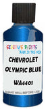 Detail brush applying Blue Metallic to a small door scratch on an Chevrolet Trucks, clean OEM finish