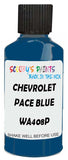 Detail brush applying Blue Solid to a small door scratch on an Chevrolet Colorado, clean OEM finish
