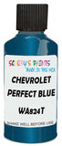 Detail brush applying Blue Metallic to a small door scratch on an Chevrolet Caprice, clean OEM finish