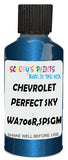 Detail brush applying Blue Metallic to a small door scratch on an Chevrolet Cruze, clean OEM finish