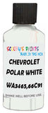 Detail brush applying White Solid to a small door scratch on an Chevrolet Corvette, clean OEM finish