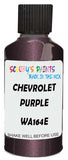Detail brush applying Purple Metallic to a small door scratch on an Chevrolet Tracker, clean OEM finish