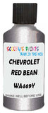 Detail brush applying Red Metallic to a small door scratch on an Chevrolet Cruze, clean OEM finish
