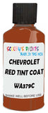 Detail brush applying Red Solid to a small door scratch on an Chevrolet Blazer, clean OEM finish