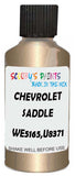 Detail brush applying Beige Metallic to a small door scratch on an Chevrolet Trucks, clean OEM finish