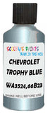 Detail brush applying Blue Metallic to a small door scratch on an Chevrolet Corvette, clean OEM finish