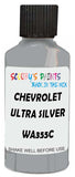Detail brush applying Silver Solid to a small door scratch on an Chevrolet Cavalier, clean OEM finish