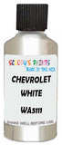 Detail brush applying White Metallic to a small door scratch on an Chevrolet Trucks, clean OEM finish
