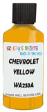 Detail brush applying Yellow Solid to a small door scratch on an Chevrolet Blazer, clean OEM finish