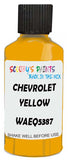 Detail brush applying Yellow Solid to a small door scratch on an Chevrolet Corvette, clean OEM finish
