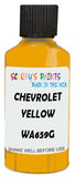 Detail brush applying Yellow Solid to a small door scratch on an Chevrolet Tracker, clean OEM finish