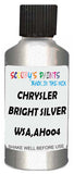 Detail brush applying Silver Metallic to a small door scratch on an Chrysler Pacifica, clean OEM finish