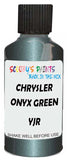 Detail brush applying Green Metallic to a small door scratch on an Chrysler 300M, clean OEM finish