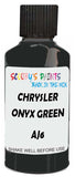 Detail brush applying Green Solid to a small door scratch on an Chrysler Voyager, clean OEM finish
