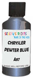 Detail brush applying Blue Metallic to a small door scratch on an Chrysler Sebring, clean OEM finish