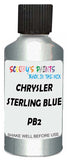 Detail brush applying Blue Metallic to a small door scratch on an Chrysler Voyager, clean OEM finish