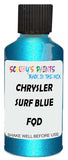 Detail brush applying Blue Metallic to a small door scratch on an Chrysler Pt Cruiser, clean OEM finish