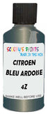 Detail brush applying Blue Metallic to a small door scratch on an Citroen C2, clean OEM finish