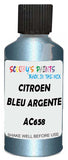 Detail brush applying Blue Metallic to a small door scratch on an Citroen Visa, clean OEM finish