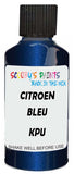 Detail brush applying Blue Metallic to a small door scratch on an Citroen C2, clean OEM finish