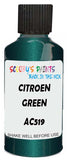 Detail brush applying Green Metallic to a small door scratch on an Citroen Ds, clean OEM finish