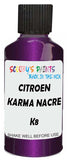 Detail brush applying Purple Metallic to a small door scratch on an Citroen C4 Picasso, clean OEM finish