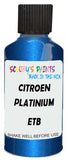 Detail brush applying Blue Metallic to a small door scratch on an Citroen C15, clean OEM finish