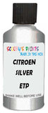 Detail brush applying Grey Metallic to a small door scratch on an Citroen C15, clean OEM finish