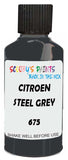 Detail brush applying Grey Solid to a small door scratch on an Citroen C35, clean OEM finish