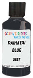 Detail brush applying Blue Solid to a small door scratch on an Daihatsu Charade, clean OEM finish