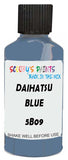 Detail brush applying Blue Solid to a small door scratch on an Daihatsu Charade, clean OEM finish