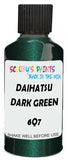 Detail brush applying Green Metallic to a small door scratch on an Daihatsu Copen, clean OEM finish