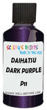 Detail brush applying Purple Metallic to a small door scratch on an Daihatsu Move, clean OEM finish