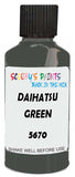 Detail brush applying Green Solid to a small door scratch on an Daihatsu Charade, clean OEM finish