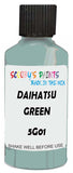 Detail brush applying Green Solid to a small door scratch on an Daihatsu Charade, clean OEM finish