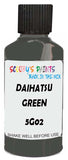 Detail brush applying Green Solid to a small door scratch on an Daihatsu Charade, clean OEM finish