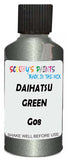 Detail brush applying Green Metallic to a small door scratch on an Daihatsu Charade, clean OEM finish