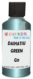 Detail brush applying Green Metallic to a small door scratch on an Daihatsu Hijet, clean OEM finish