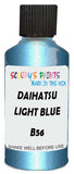 Detail brush applying Blue Metallic to a small door scratch on an Daihatsu Hijet, clean OEM finish