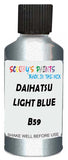 Detail brush applying Blue Metallic to a small door scratch on an Daihatsu Hijet, clean OEM finish