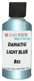 Detail brush applying Blue Metallic to a small door scratch on an Daihatsu Move, clean OEM finish
